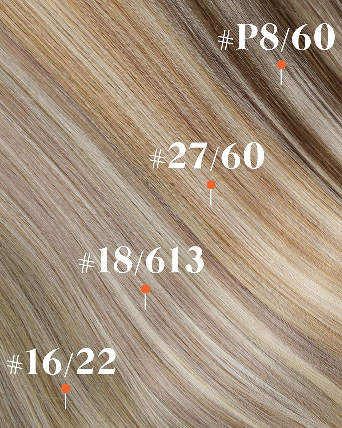 imageSunny Hair Clip in Hair Extensions Real Human Hair 120g Remy Hair Clip in Extensions for Women Human Hair Extensions Black Ombre Brown Balayage Caramel Blonde 24 InchA1 P1622Golden Blonde Highlights