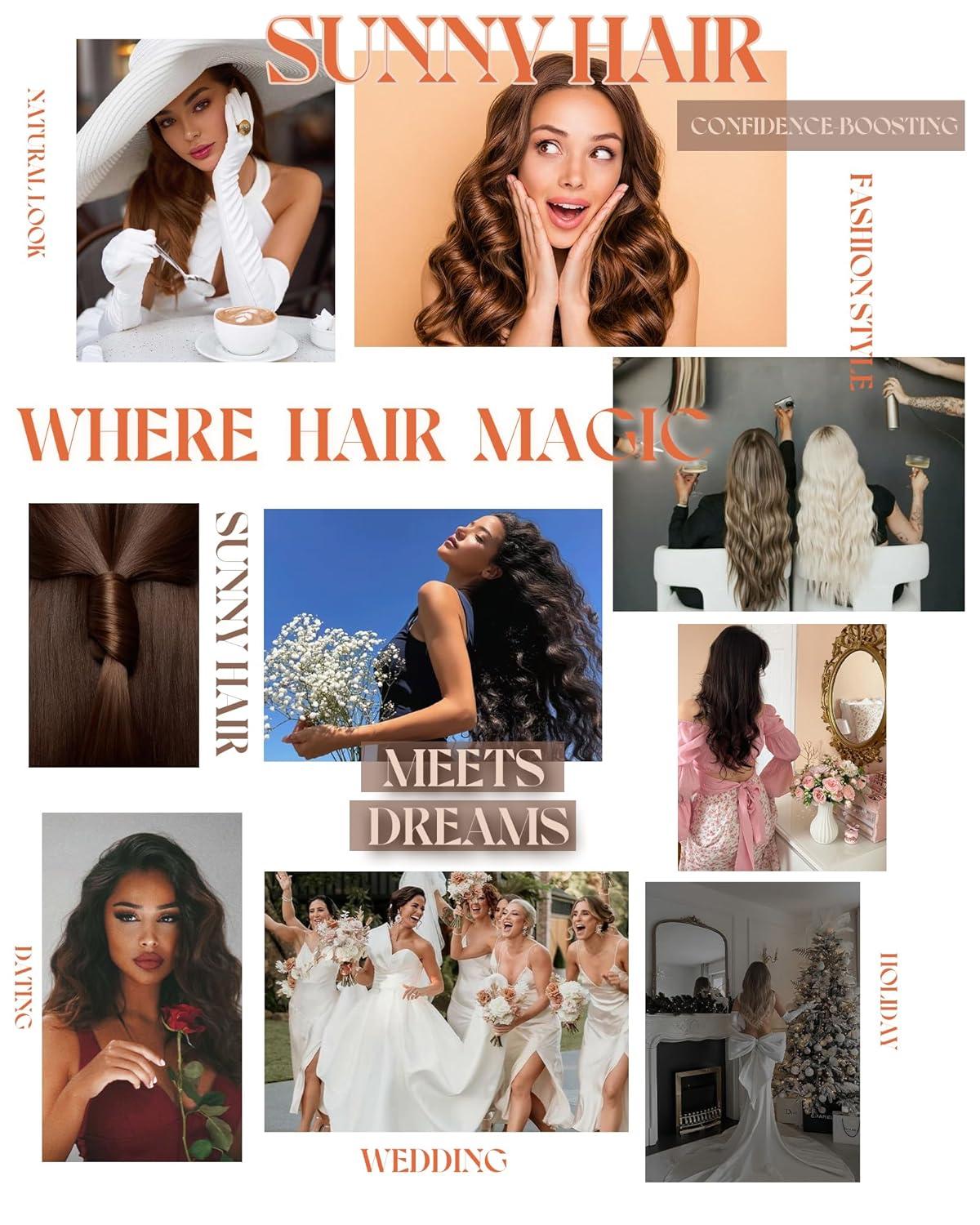 imageSunny Hair Clip in Hair Extensions Real Human Hair 120g Remy Hair Clip in Extensions for Women Human Hair Extensions Black Ombre Brown Balayage Caramel Blonde 24 InchA8 Balayage186060ACool Blonde Mix