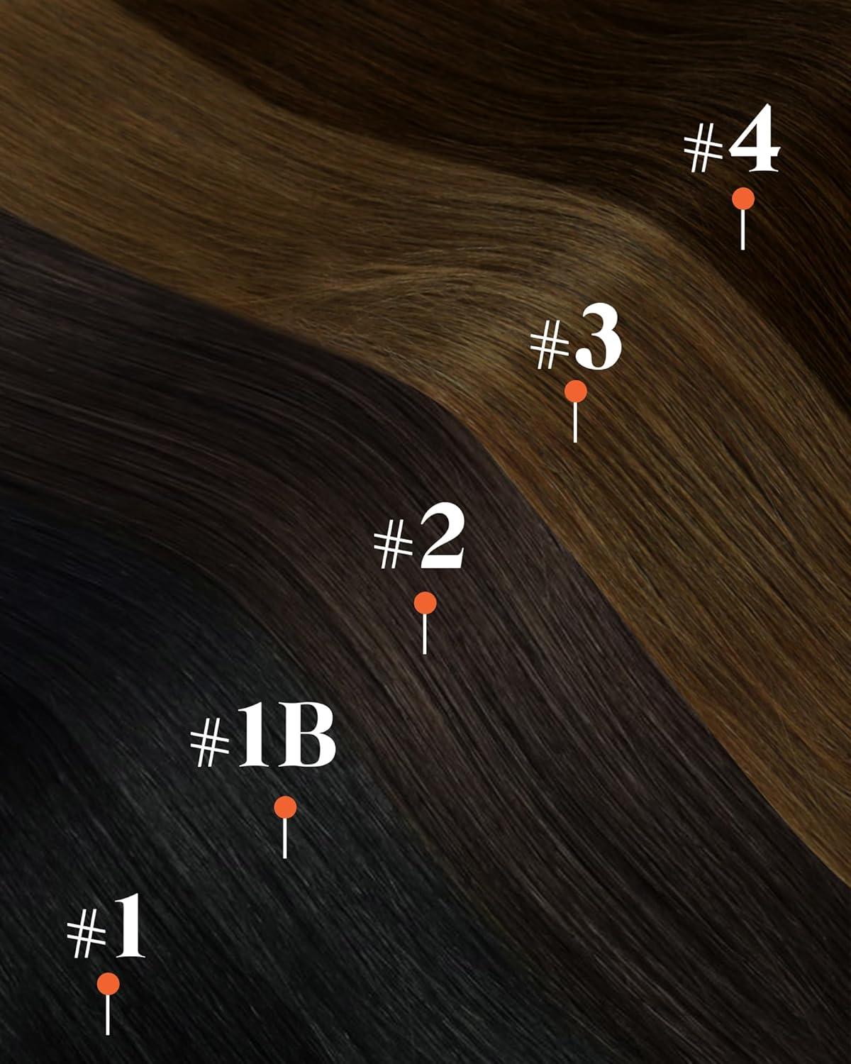 imageSunny Hair Clip in Hair Extensions Real Human Hair 120g Remy Hair Clip in Extensions for Women Human Hair Extensions Black Ombre Brown Balayage Caramel Blonde 24 InchA5 2Dark Brown