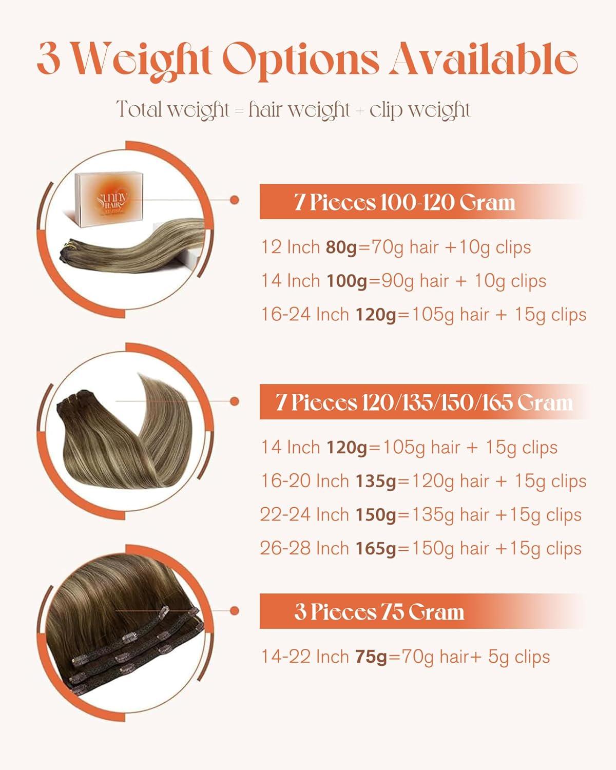 imageSunny Hair Clip in Hair Extensions Real Human Hair 120g Remy Hair Clip in Extensions for Women Human Hair Extensions Black Ombre Brown Balayage Caramel Blonde 24 InchA7 Balayage3822Walnut Brown Mix
