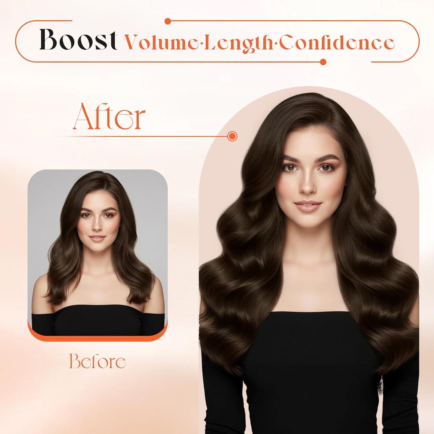 imageSunny Hair Clip in Hair Extensions Real Human Hair 120g Remy Hair Clip in Extensions for Women Human Hair Extensions Black Ombre Brown Balayage Caramel Blonde 24 InchA5 4Chocolate Brown