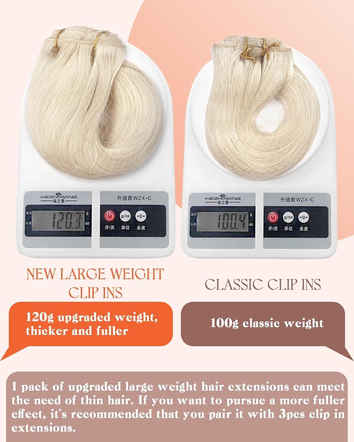 imageSunny Hair Clip in Hair Extensions Real Human Hair 120g Remy Hair Clip in Extensions for Women Human Hair Extensions Black Ombre Brown Balayage Caramel Blonde 24 InchA8 60Platinum Blonde