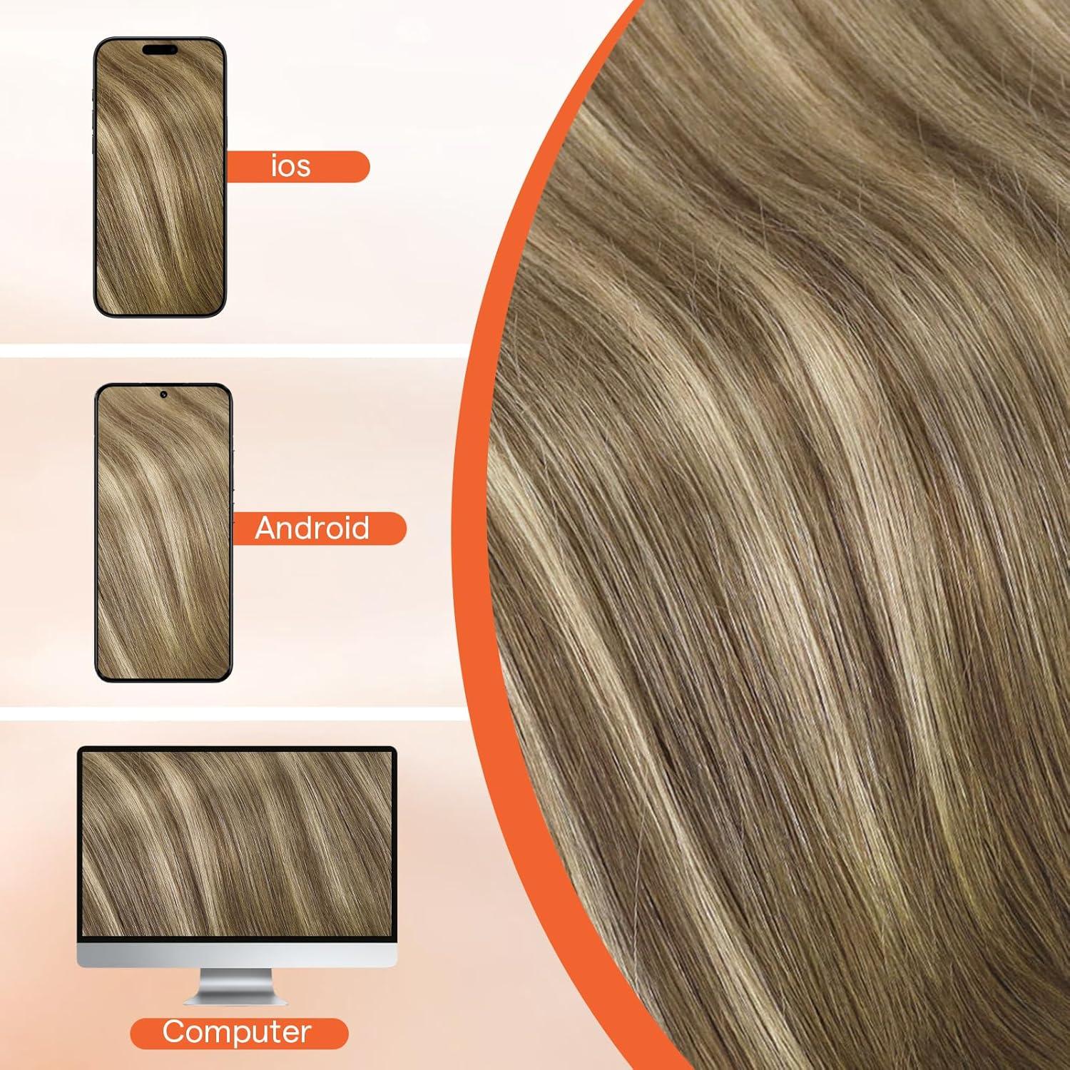 imageSunny Hair Clip in Hair Extensions Real Human Hair 120g Remy Hair Clip in Extensions for Women Human Hair Extensions Black Ombre Brown Balayage Caramel Blonde 24 InchA7 Balayage3822Walnut Brown Mix