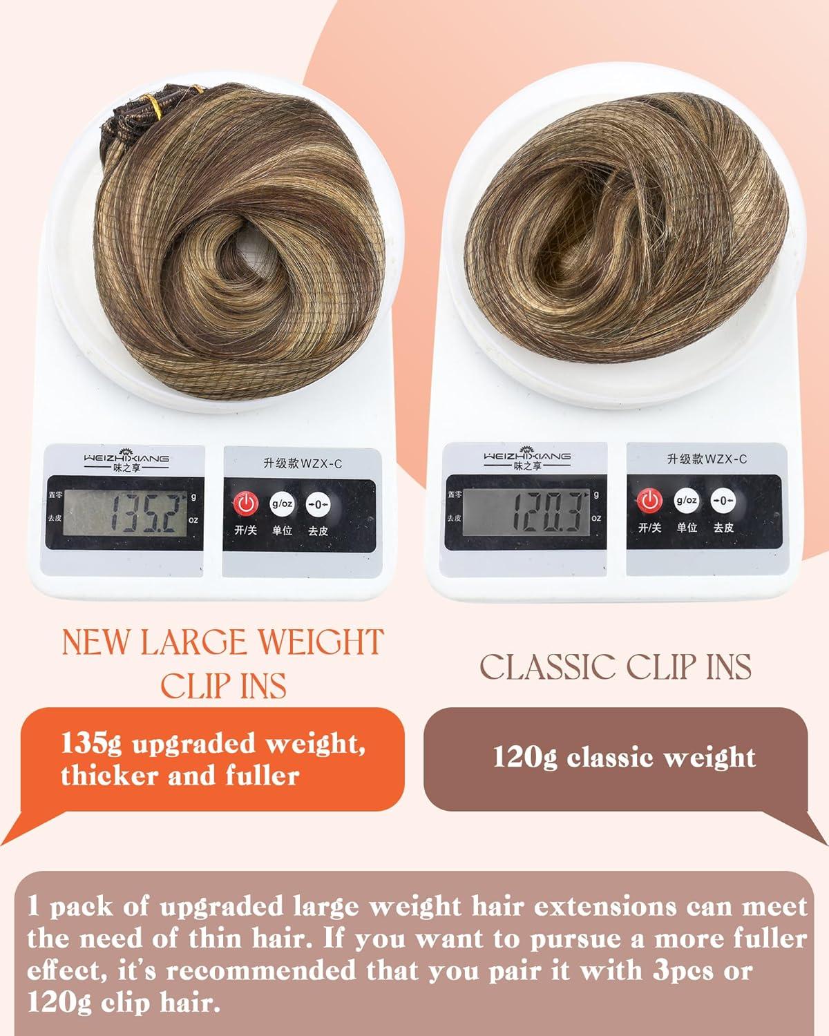 imageSunny Hair Clip in Hair Extensions Real Human Hair 120g Remy Hair Clip in Extensions for Women Human Hair Extensions Black Ombre Brown Balayage Caramel Blonde 24 InchA9 BrownP427Chocolate Brown Highlight