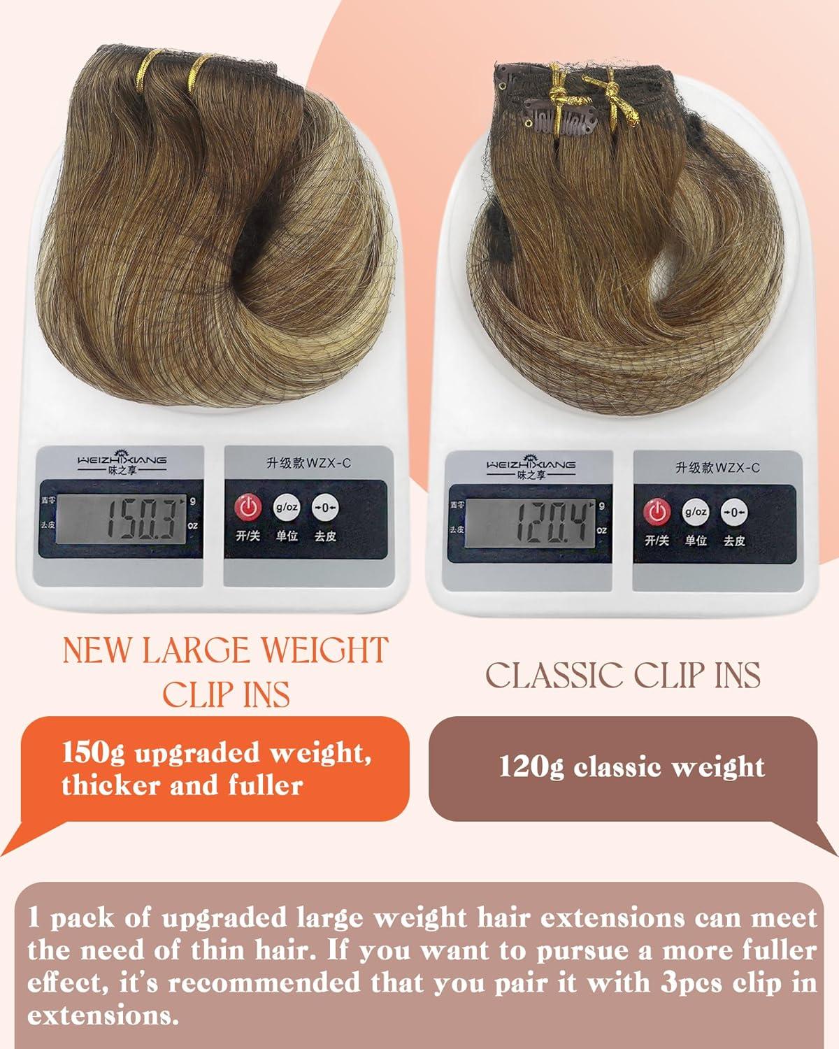 imageSunny Hair Clip in Hair Extensions Real Human Hair 120g Remy Hair Clip in Extensions for Women Human Hair Extensions Black Ombre Brown Balayage Caramel Blonde 24 InchA7 Balayage6606Chestnut Brown Mix