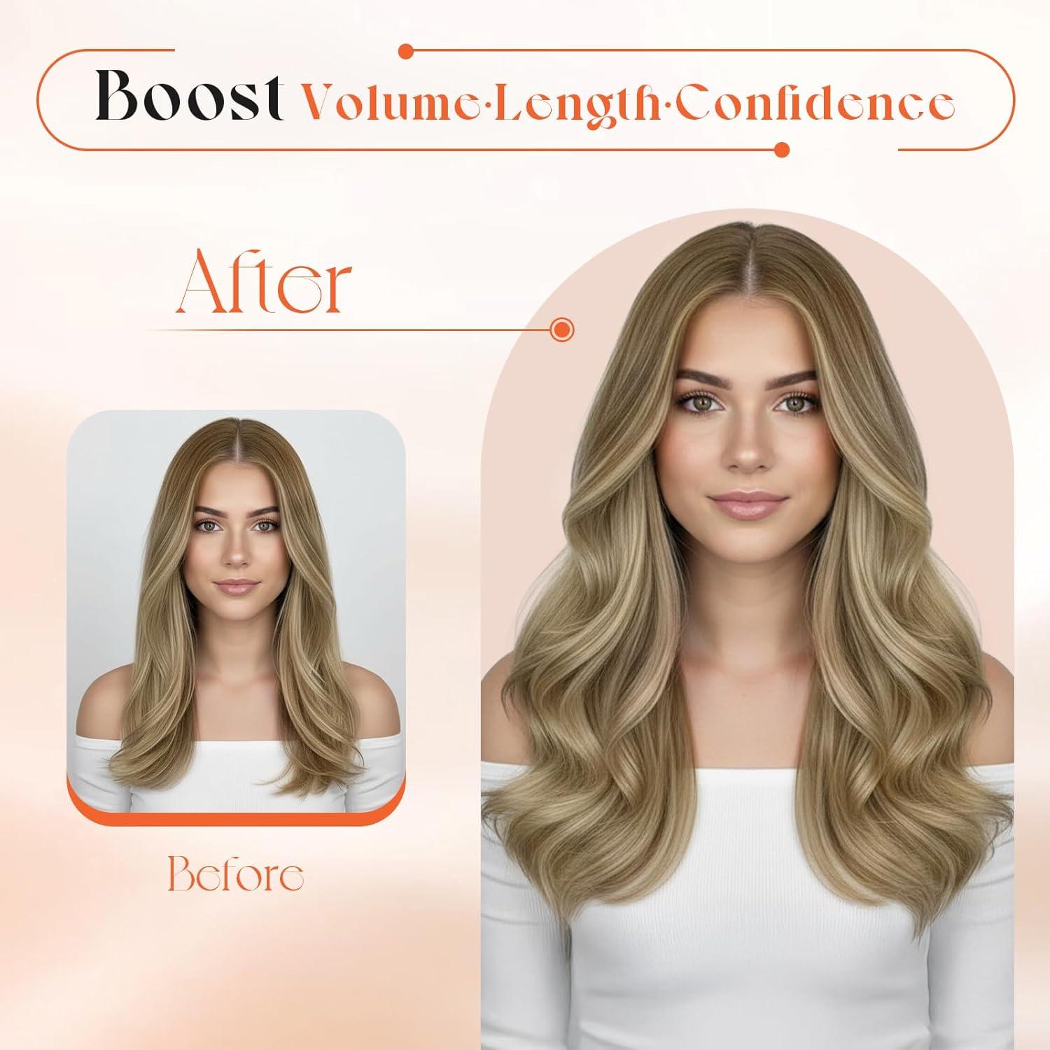 imageSunny Hair Clip in Hair Extensions Real Human Hair 120g Remy Hair Clip in Extensions for Women Human Hair Extensions Black Ombre Brown Balayage Caramel Blonde 24 InchA7 Balayage3822Walnut Brown Mix