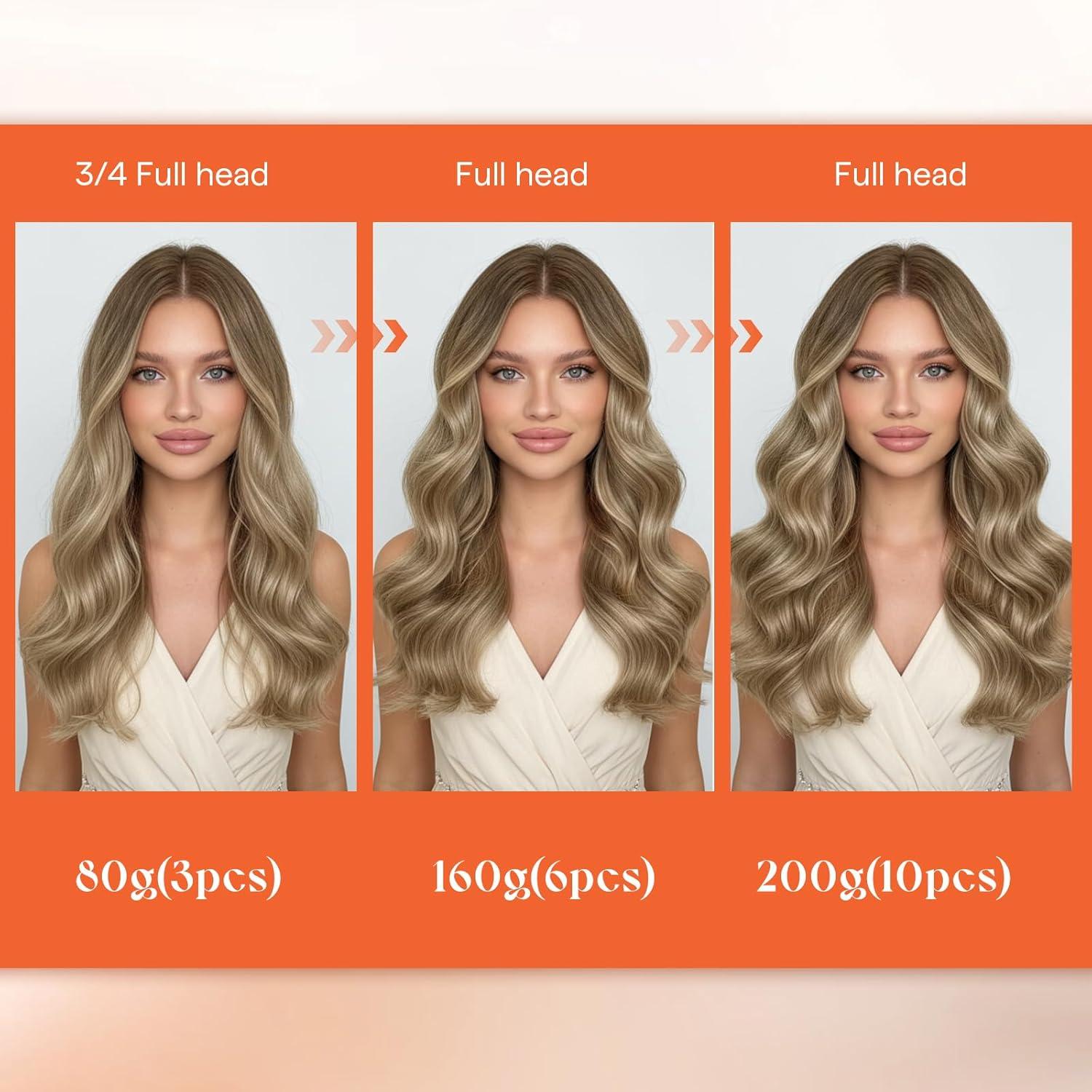 imageSunny Hair Clip in Hair Extensions Real Human Hair 120g Remy Hair Clip in Extensions for Women Human Hair Extensions Black Ombre Brown Balayage Caramel Blonde 24 InchA7 Balayage3822Walnut Brown Mix