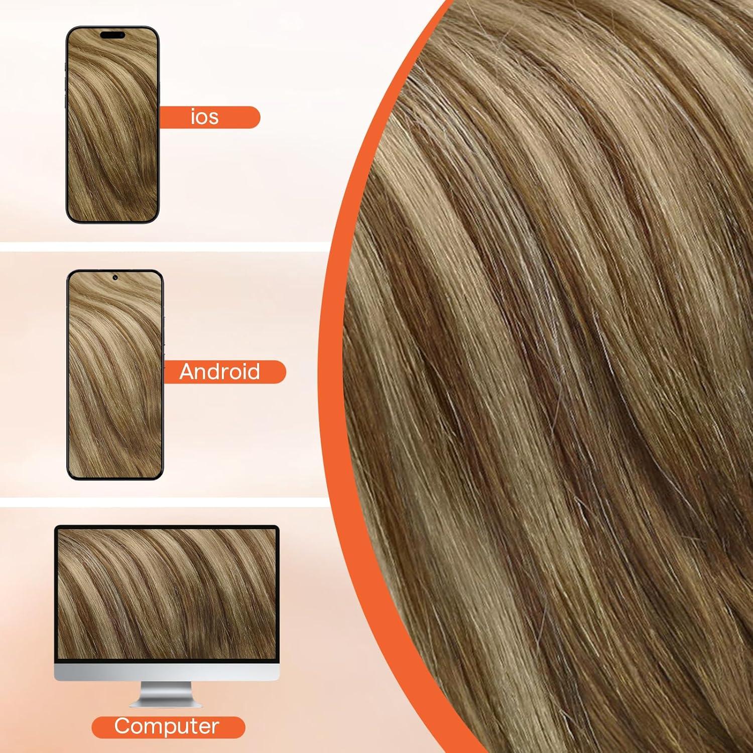 imageSunny Hair Clip in Hair Extensions Real Human Hair 120g Remy Hair Clip in Extensions for Women Human Hair Extensions Black Ombre Brown Balayage Caramel Blonde 24 InchA7 Balayage6606Chestnut Brown Mix