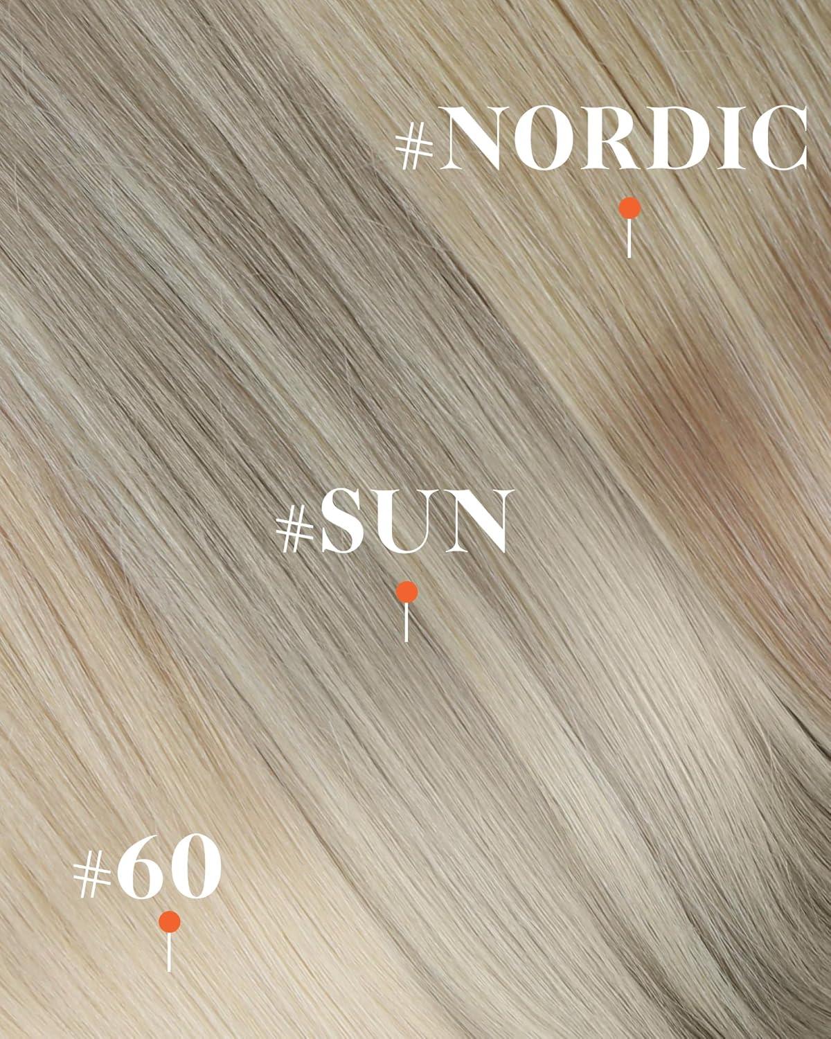 imageSunny Hair Clip in Hair Extensions Real Human Hair 120g Remy Hair Clip in Extensions for Women Human Hair Extensions Black Ombre Brown Balayage Caramel Blonde 24 InchA8 60Platinum Blonde
