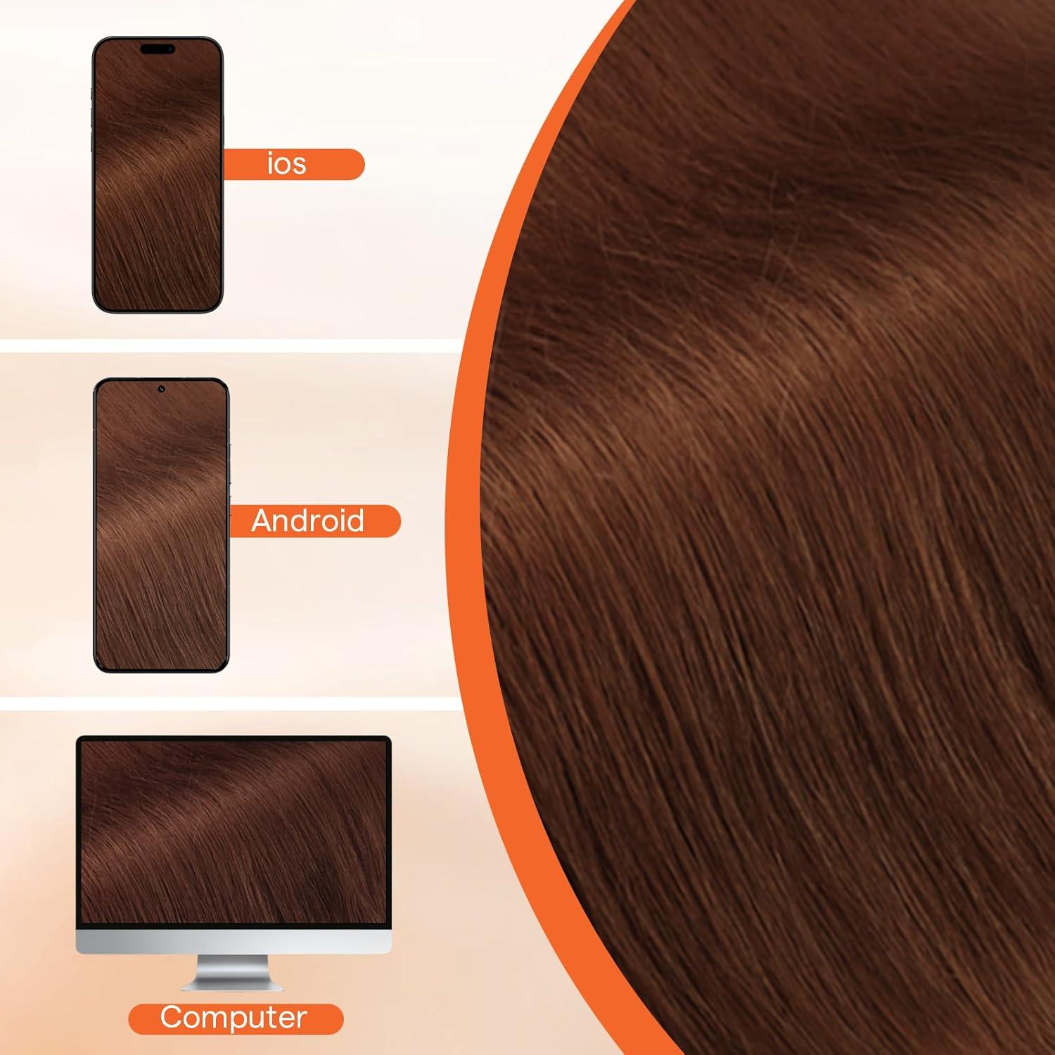 imageSunny Hair Clip in Hair Extensions Real Human Hair 120g Remy Hair Clip in Extensions for Women Human Hair Extensions Black Ombre Brown Balayage Caramel Blonde 24 InchA6 33Dark Auburn Red