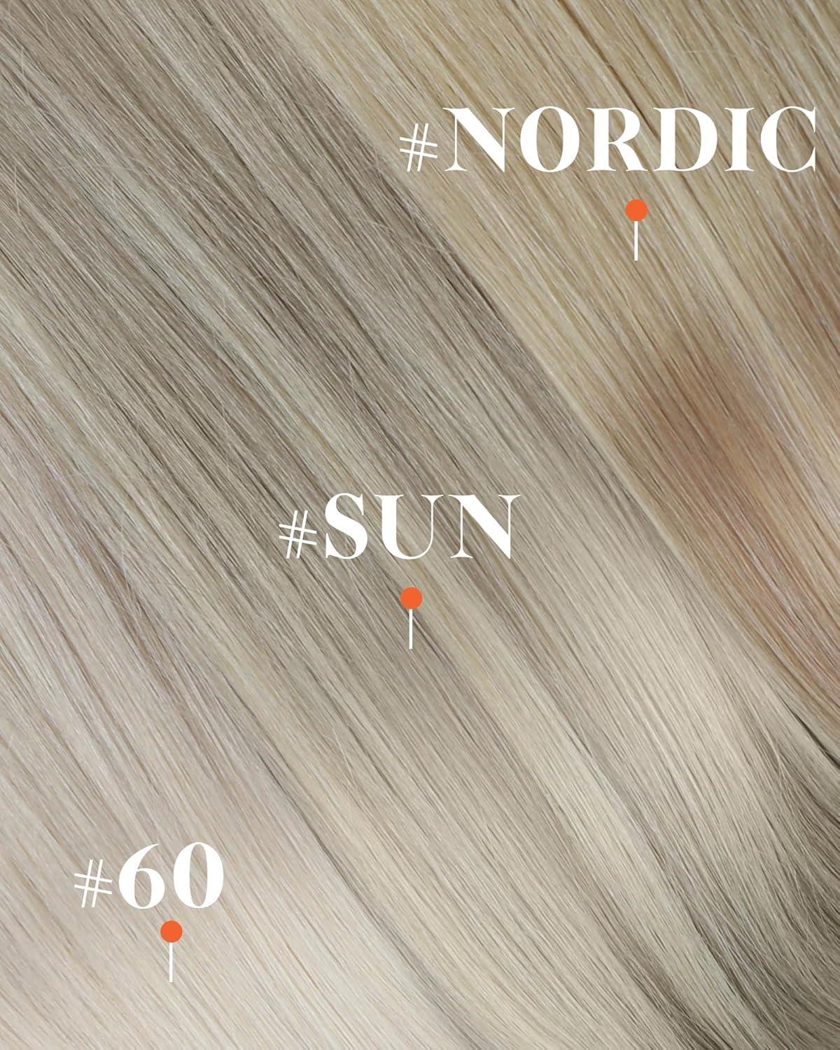 imageSunny Hair Clip in Hair Extensions Real Human Hair 120g Remy Hair Clip in Extensions for Women Human Hair Extensions Black Ombre Brown Balayage Caramel Blonde 24 InchA8 Balayage186060ACool Blonde Mix