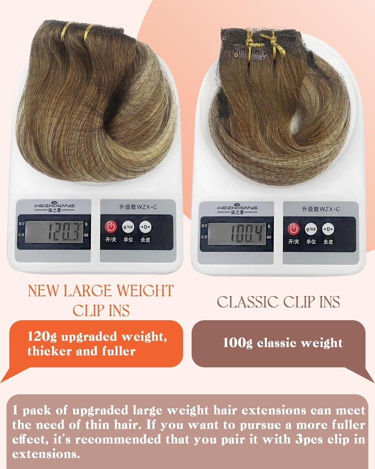 imageSunny Hair Clip in Hair Extensions Real Human Hair 120g Remy Hair Clip in Extensions for Women Human Hair Extensions Black Ombre Brown Balayage Caramel Blonde 24 InchA7 Balayage6606Chestnut Brown Mix