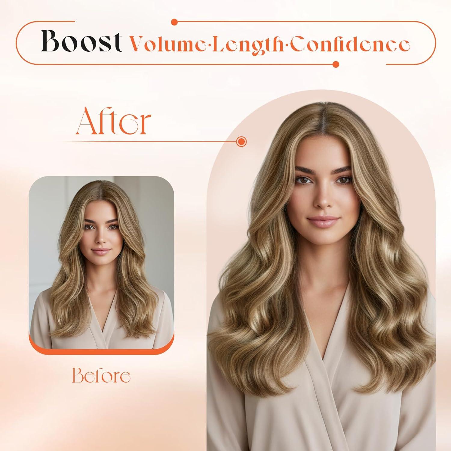 imageSunny Hair Clip in Hair Extensions Real Human Hair 120g Remy Hair Clip in Extensions for Women Human Hair Extensions Black Ombre Brown Balayage Caramel Blonde 24 InchA9 BrownP427Chocolate Brown Highlight