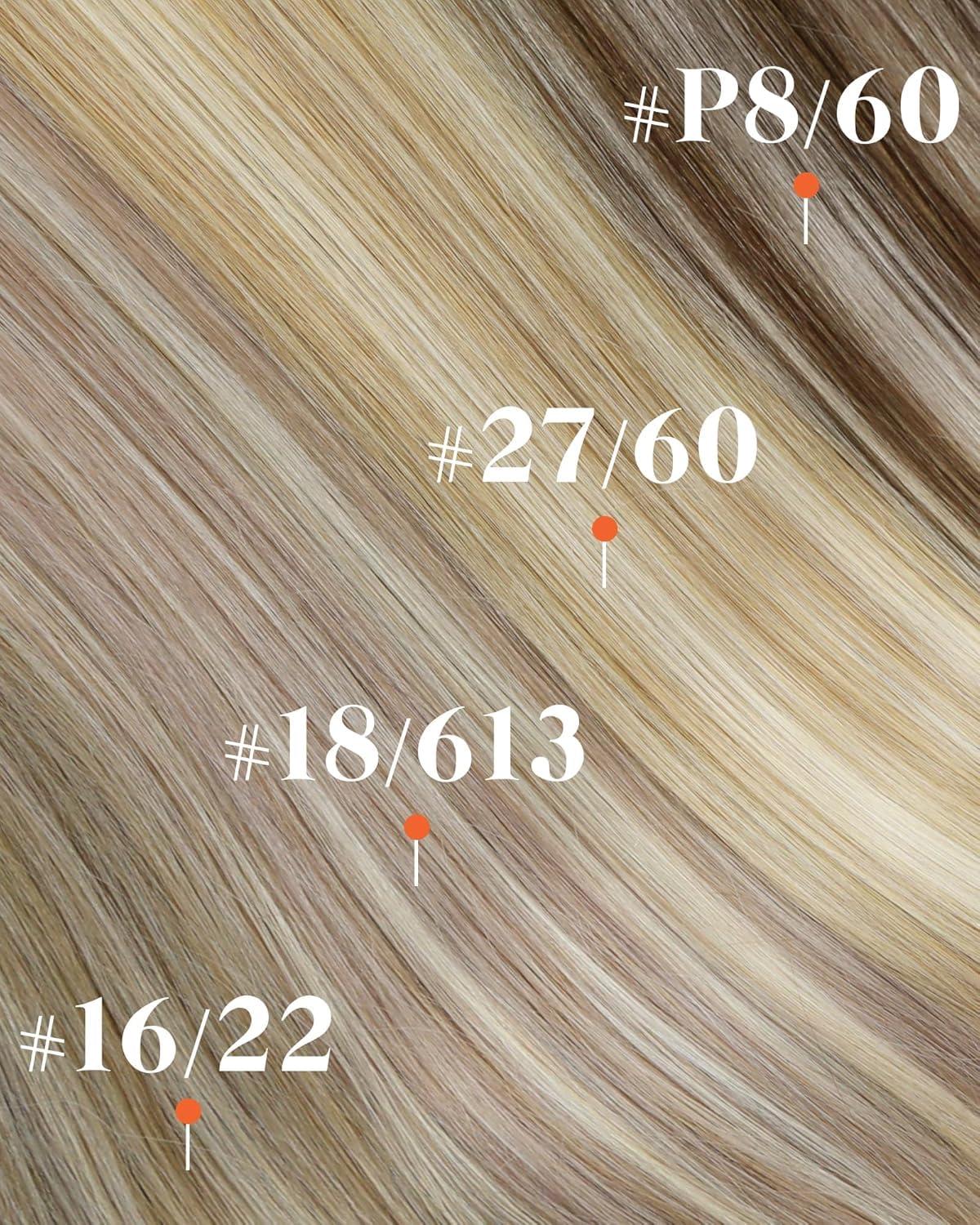 imageSunny Hair Clip in Hair Extensions Real Human Hair 120g Remy Hair Clip in Extensions for Women Human Hair Extensions Black Ombre Brown Balayage Caramel Blonde 24 InchA2 BlondeP27613Honey Blonde Highlight