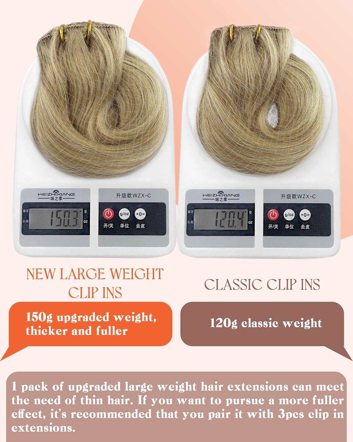 imageSunny Hair Clip in Hair Extensions Real Human Hair 120g Remy Hair Clip in Extensions for Women Human Hair Extensions Black Ombre Brown Balayage Caramel Blonde 24 InchA1 P1622Golden Blonde Highlights