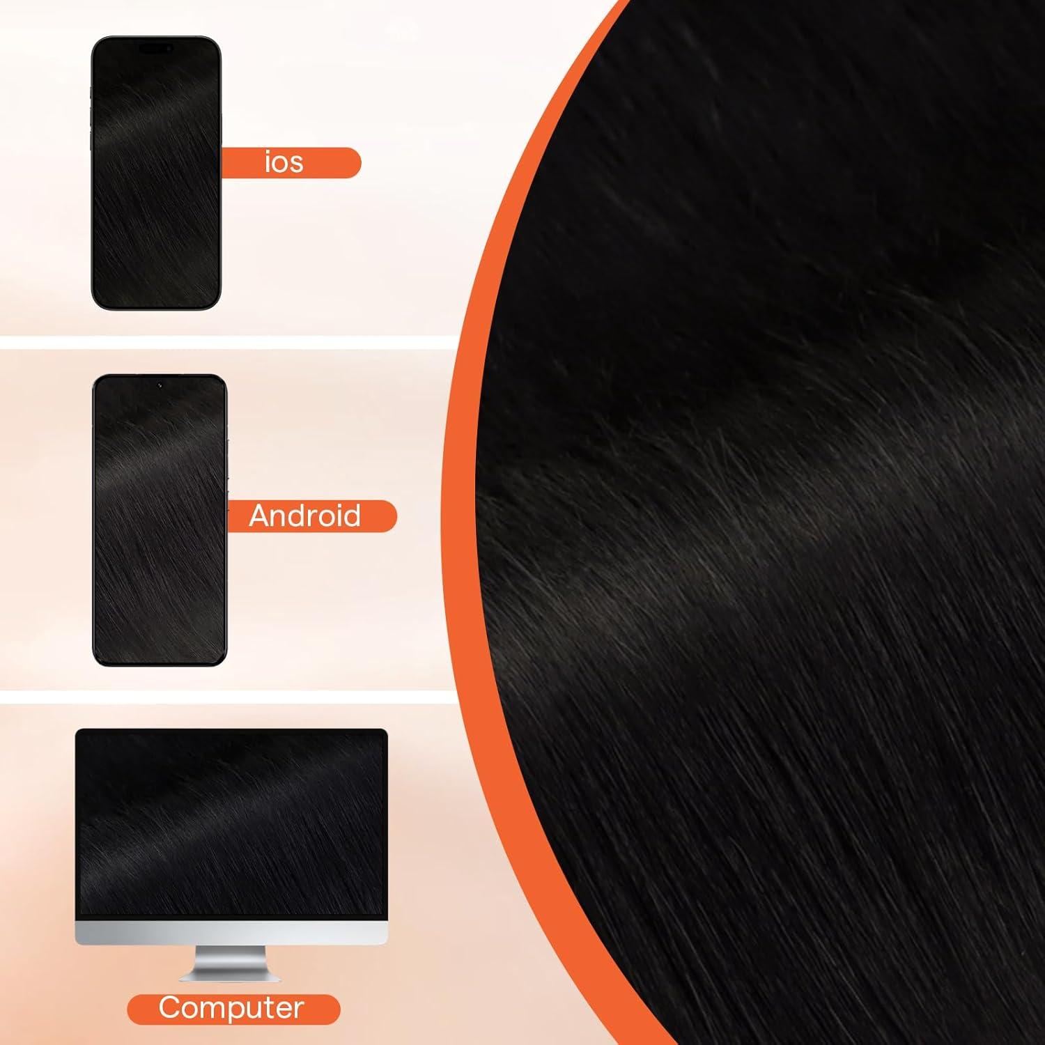 imageSunny Hair Clip in Hair Extensions Real Human Hair 120g Remy Hair Clip in Extensions for Women Human Hair Extensions Black Ombre Brown Balayage Caramel Blonde 24 InchA3 1Jet Black