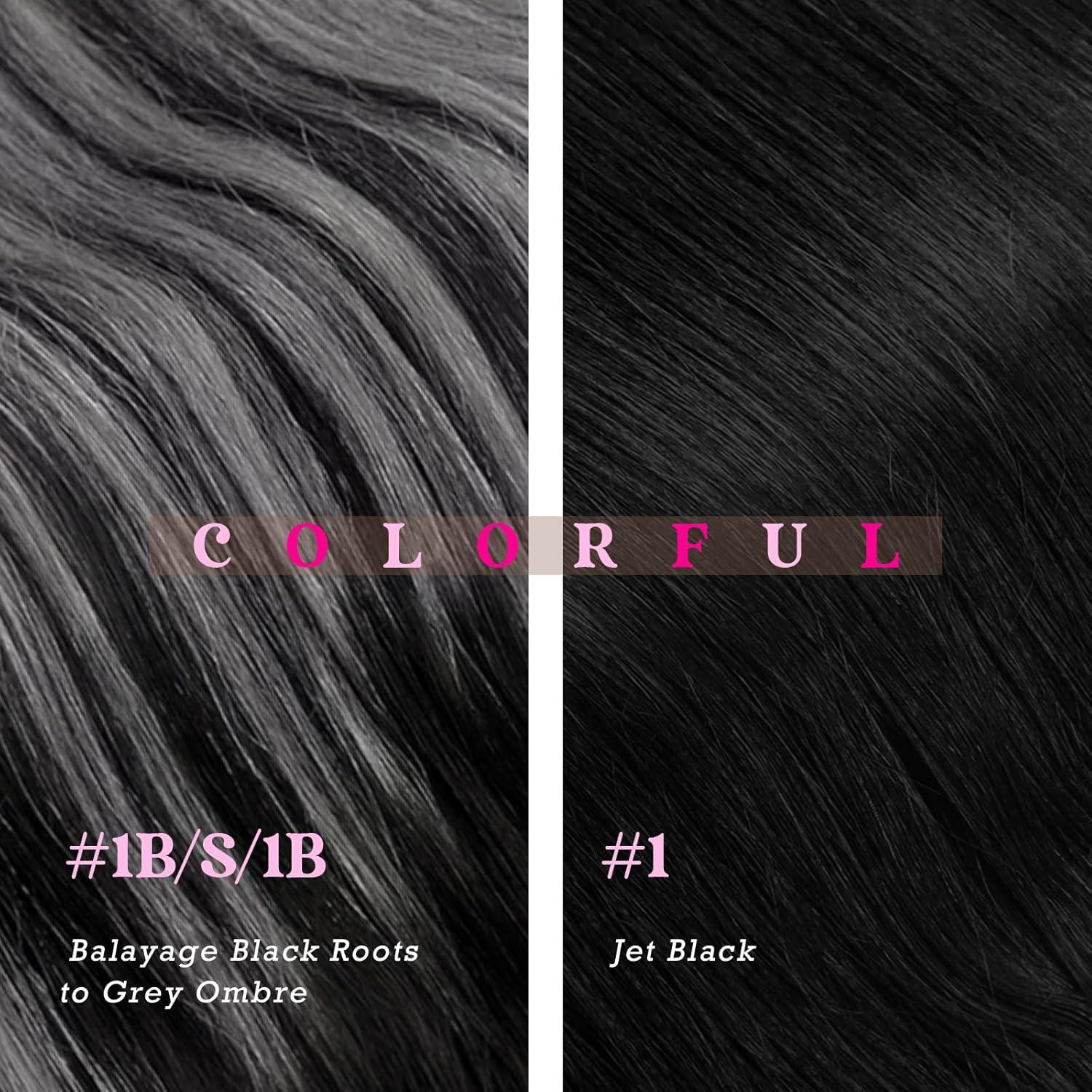 imageVe Sunny Human Hair Clip in Extensions Double Weft Ginger Copper Clip on Hair Extensions for Women Short Hair Extensions Real Human Hair 7pcs 14 Inch 105gClip9 1BSilver1B Black Balayage Void Silver