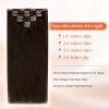 Sunny Hair Clip in Hair Extensions Real Human Hair 120g Remy Hair Clip in Extensions for Women Human Hair Extensions Ombre Walnut Brown to Light Brown Balayage Blonde 24 Inch(A-5 #4-Chocolate Brown)