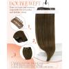 Sunny Hair Clip in Hair Extensions Real Human Hair 120g Remy Hair Clip in Extensions for Women Human Hair Extensions Ombre Walnut Brown to Light Brown Balayage Blonde 24 Inch(A-6 #3-Cool Ash Brown)
