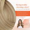 Sunny Hair Clip in Hair Extensions Real Human Hair 120g Remy Hair Clip in Extensions for Women Human Hair Extensions Ombre Walnut Brown to Light Brown Balayage Blonde 24 Inch(A-2 #Blonde-P10/60-Dark Golden Blonde Highlights)
