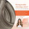 Sunny Hair Clip in Hair Extensions Real Human Hair 120g Remy Hair Clip in Extensions for Women Human Hair Extensions Ombre Walnut Brown to Light Brown Balayage Blonde 24 Inch(A-9 #Brown-P8/60-Blonde Brown Highlight)