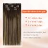 Sunny Hair Clip in Hair Extensions Real Human Hair 120g Remy Hair Clip in Extensions for Women Human Hair Extensions Ombre Walnut Brown to Light Brown Balayage Blonde 24 Inch(A-7 #Balayage-4/27/4-Chocolate Brown Mix)