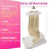 Ve Sunny Human Hair Clip in Extensions Double Weft Ginger Copper Clip on Hair Extensions for Women Short Hair Extensions Real Human Hair 7pcs 14 Inch 105g(Clip-B #P27/60 Sunlit Honey Highlights)