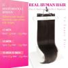 Ve Sunny Human Hair Clip in Extensions Double Weft Ginger Copper Clip on Hair Extensions for Women Short Hair Extensions Real Human Hair 7pcs 14 Inch 105g(Clip-8 #2 Natural Dark Brown)