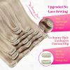 Ve Sunny Human Hair Clip in Extensions Double Weft Ginger Copper Clip on Hair Extensions for Women Short Hair Extensions Real Human Hair 7pcs 14 Inch 105g(Clip-2 #P18/613 Honeyed Strawberry Ash)