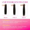Ve Sunny Human Hair Clip in Extensions Double Weft Ginger Copper Clip on Hair Extensions for Women Short Hair Extensions Real Human Hair 7pcs 14 Inch 105g(Clip-8 #2 Natural Dark Brown)
