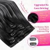 Ve Sunny Human Hair Clip in Extensions Double Weft Ginger Copper Clip on Hair Extensions for Women Short Hair Extensions Real Human Hair 7pcs 14 Inch 105g(Clip-9 #1B/Silver/1B Black Balayage Void Silver)