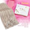 Ve Sunny Human Hair Clip in Extensions Double Weft Ginger Copper Clip on Hair Extensions for Women Short Hair Extensions Real Human Hair 7pcs 14 Inch 105g(Clip-6 #P18A/613 Powder Snow Ash Glow)