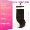 Ve Sunny Human Hair Clip in Extensions Double Weft Ginger Copper Clip on Hair Extensions for Women Short Hair Extensions Real Human Hair 7pcs 14 Inch 105g(Clip-7 #4 Medium Dark Brown)