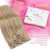 Ve Sunny Human Hair Clip in Extensions Double Weft Ginger Copper Clip on Hair Extensions for Women Short Hair Extensions Real Human Hair 7pcs 14 Inch 105g(Clip-2 #P10/60 Morning Sun on Sand)