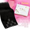 Ve Sunny Human Hair Clip in Extensions Double Weft Ginger Copper Clip on Hair Extensions for Women Short Hair Extensions Real Human Hair 7pcs 14 Inch 105g(Clip-9 #1 Starless Night Jet Black)