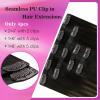Ve Sunny Human Hair Clip in Extensions Double Weft Ginger Copper Clip on Hair Extensions for Women Short Hair Extensions Real Human Hair 7pcs 14 Inch 105g(Seamless-Clip-2 #2/2/6 Dark Brown Mix Chestnut Brown)