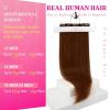 Ve Sunny Human Hair Clip in Extensions Double Weft Ginger Copper Clip on Hair Extensions for Women Short Hair Extensions Real Human Hair 7pcs 14 Inch 105g(Clip-8 #30 Auburn Copper)