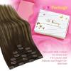 Ve Sunny Human Hair Clip in Extensions Double Weft Ginger Copper Clip on Hair Extensions for Women Short Hair Extensions Real Human Hair 7pcs 14 Inch 105g(Clip-3 #4/27/4 Coffee Break Balayage Blonde)