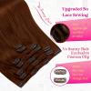 Ve Sunny Human Hair Clip in Extensions Double Weft Ginger Copper Clip on Hair Extensions for Women Short Hair Extensions Real Human Hair 7pcs 14 Inch 105g(Clip-8 #30 Auburn Copper)