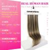 Ve Sunny Human Hair Clip in Extensions Double Weft Ginger Copper Clip on Hair Extensions for Women Short Hair Extensions Real Human Hair 7pcs 14 Inch 105g(Clip-A #P4/27 Espresso Caramel Swirl)