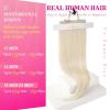 Ve Sunny Human Hair Clip in Extensions Double Weft Ginger Copper Clip on Hair Extensions for Women Short Hair Extensions Real Human Hair 7pcs 14 Inch 105g(Clip-5 #60 Moonlit Platinum Glow)