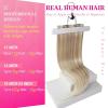 Ve Sunny Human Hair Clip in Extensions Double Weft Ginger Copper Clip on Hair Extensions for Women Short Hair Extensions Real Human Hair 7pcs 14 Inch 105g(Clip-2 #P18/613 Honeyed Strawberry Ash)