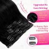 Ve Sunny Human Hair Clip in Extensions Double Weft Ginger Copper Clip on Hair Extensions for Women Short Hair Extensions Real Human Hair 7pcs 14 Inch 105g(Clip-9 #1 Starless Night Jet Black)