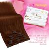 Ve Sunny Human Hair Clip in Extensions Double Weft Ginger Copper Clip on Hair Extensions for Women Short Hair Extensions Real Human Hair 7pcs 14 Inch 105g(Clip-8 #30 Auburn Copper)