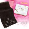 Ve Sunny Human Hair Clip in Extensions Double Weft Ginger Copper Clip on Hair Extensions for Women Short Hair Extensions Real Human Hair 7pcs 14 Inch 105g(Clip-8 #2 Natural Dark Brown)