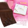 Ve Sunny Human Hair Clip in Extensions Double Weft Ginger Copper Clip on Hair Extensions for Women Short Hair Extensions Real Human Hair 7pcs 14 Inch 105g(Clip-8 #33 Dark Auburn Red)