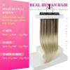 Ve Sunny Human Hair Clip in Extensions Double Weft Ginger Copper Clip on Hair Extensions for Women Short Hair Extensions Real Human Hair 7pcs 14 Inch 105g(Clip-3 #4/14/60 Brown Roots to Radiance Blonde Balayage)