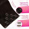 Ve Sunny Human Hair Clip in Extensions Double Weft Ginger Copper Clip on Hair Extensions for Women Short Hair Extensions Real Human Hair 7pcs 14 Inch 105g(Clip-8 #2 Natural Dark Brown)