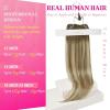 Ve Sunny Human Hair Clip in Extensions Double Weft Ginger Copper Clip on Hair Extensions for Women Short Hair Extensions Real Human Hair 7pcs 14 Inch 105g(Clip-3 #3/8/22 Cool Breeze Ombre)