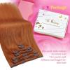 Ve Sunny Human Hair Clip in Extensions Double Weft Ginger Copper Clip on Hair Extensions for Women Short Hair Extensions Real Human Hair 7pcs 14 Inch 105g(Clip-8 #350 Ginger)